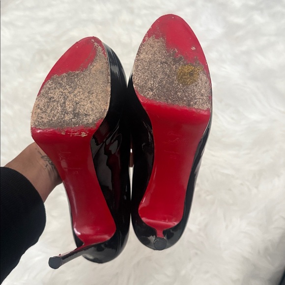 Christian Louboutin Black Patent Leather Platform Heels - Picture 4 of 4